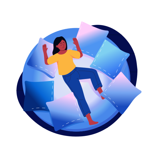 Pillow Nest, Sleeping, Napping, Resting, Relaxing illustration