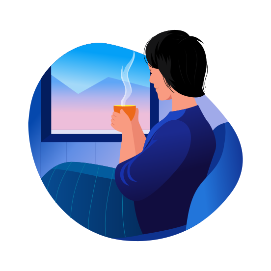 Sipping Tea, Drinking, Relaxing, Resting, Activity illustration