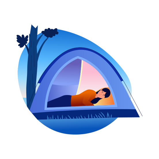 Sleeping Tent, Shelter, Napping, Resting, Relaxing illustration