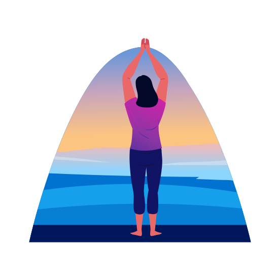 Sun Salutation, Serenity, Yoga, Meditation, Awakening, illustration