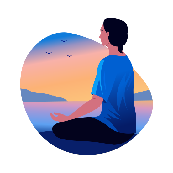 Sunset Yoga, Meditation, Relaxation, Tranquillity, Pose illustration