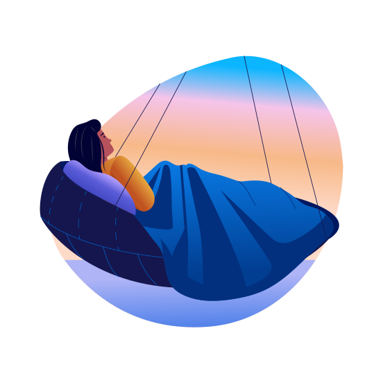 Swing Bed, Resting, Relaxing, Peace, Serenity illustration