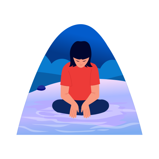 Water Meditation, Calmness, Peace, Tranquillity, Serenity, illustration