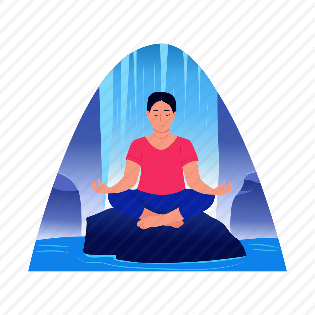 Waterfall Meditation, Yoga, Relaxing, Wellness, Posing, preview