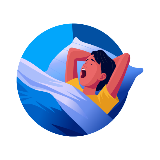 Yawning, Tired, Sleepy, Resting, Character illustration