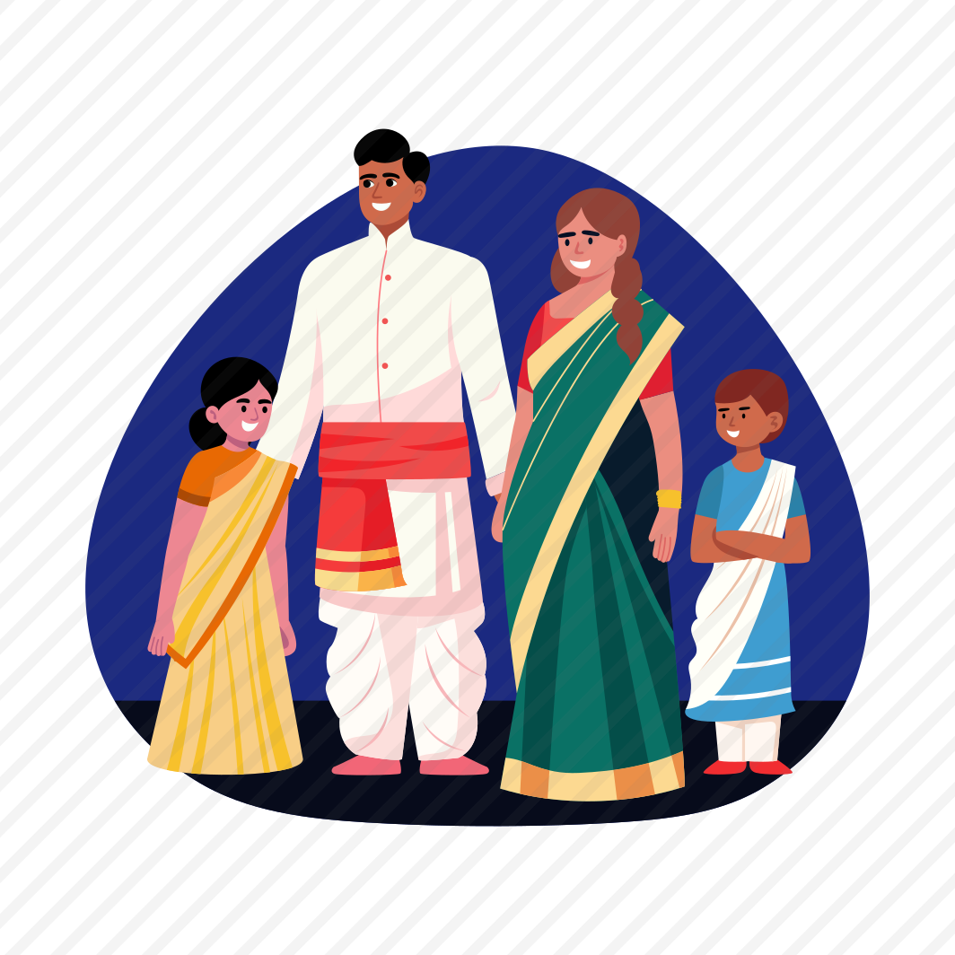 Family, Happy, Diwali, Rangoli, Tradition, preview