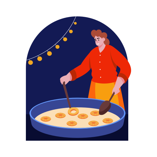 Fried Sweets, Cooking, Confectionery, Food, Diwali, illustration