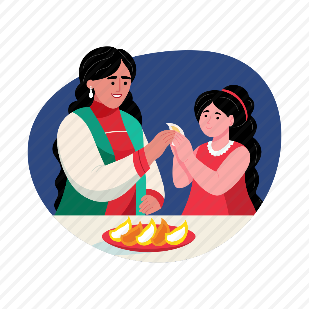 Helping Mother, Motherhood, Parenting, Celebrating, Diwali, preview