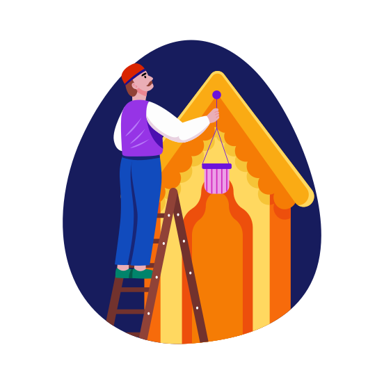 House Decoration, Celebration, Festival, Diwali, Tradition, illustration