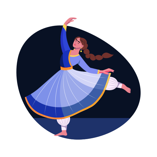Kathak Dance, Celebrating, Diwali, Tradition, Festival illustration