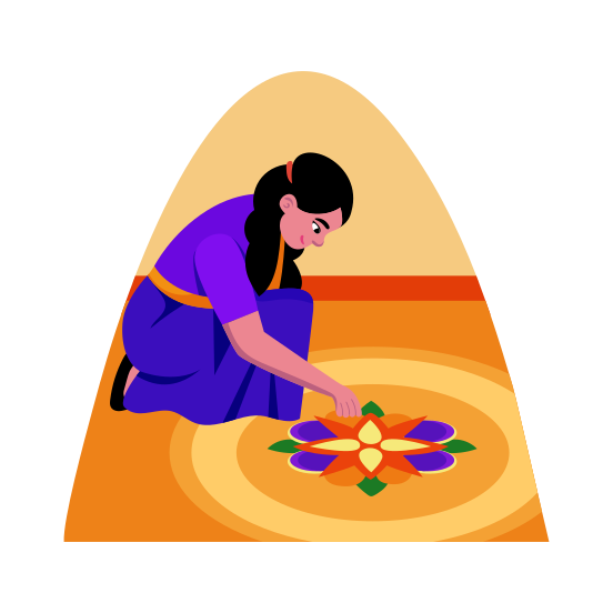 Rangoli Art, Artwork, Mandala, Floral, Diwali, illustration