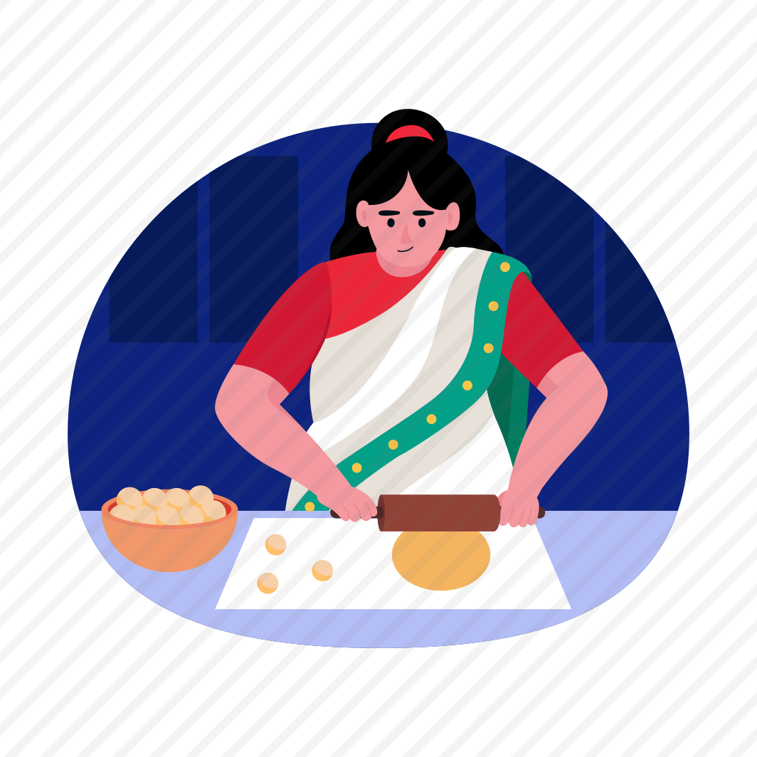 Rolling Dough, Cooking, Preparation, Flattening, Diwali, preview