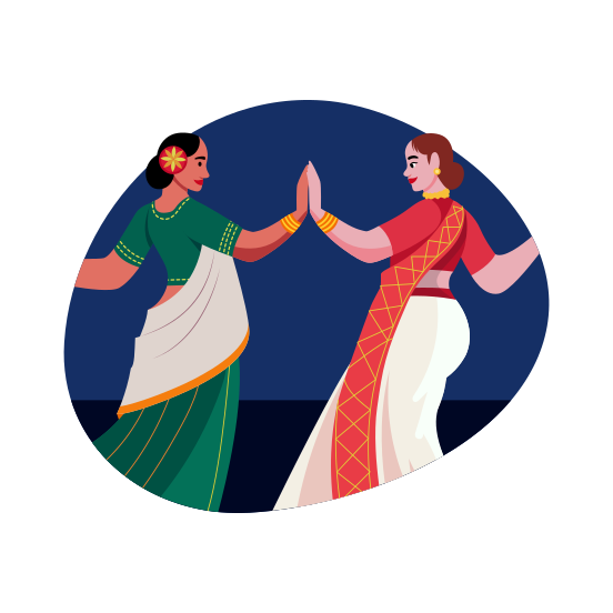 Traditional Dance, Celebrating, Diwali, Cultural, Enjoying illustration