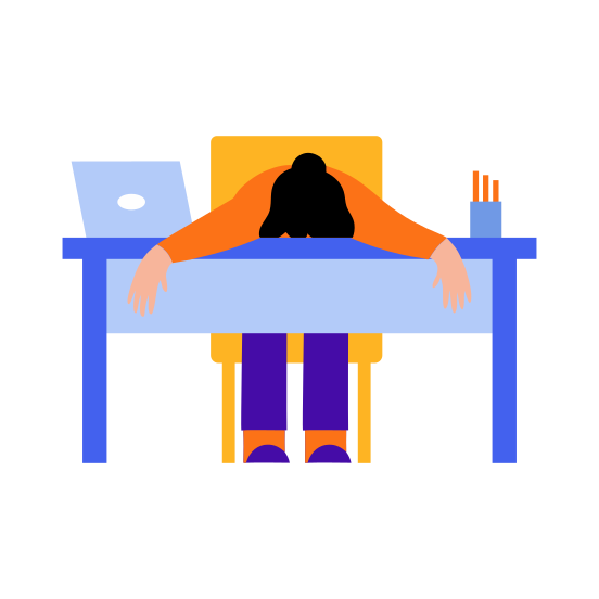 Burnout, Frustrated, Overwork, Workaholic, Tired illustration