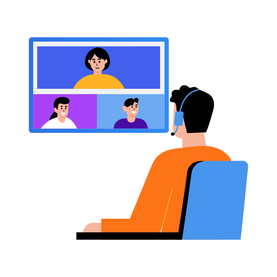 Conference Call, Meeting, Discussion, Teleconferencing, Talk illustration