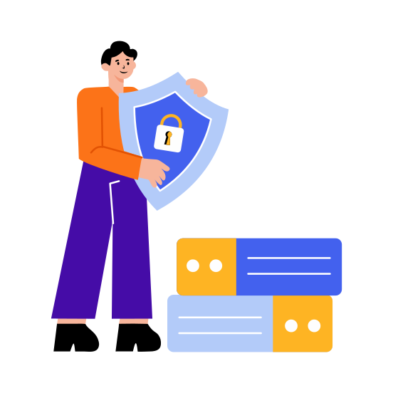 Data Protection, Safety, Security, Authentication, Cybersecurity illustration