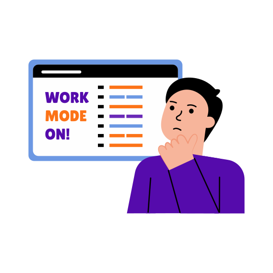 Deep Thought, Contemplation, Thinking, Confused, Employee illustration