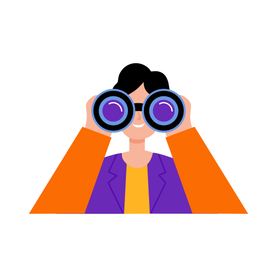 Future Finding, Foresight, Prospecting, Visioning, Character illustration