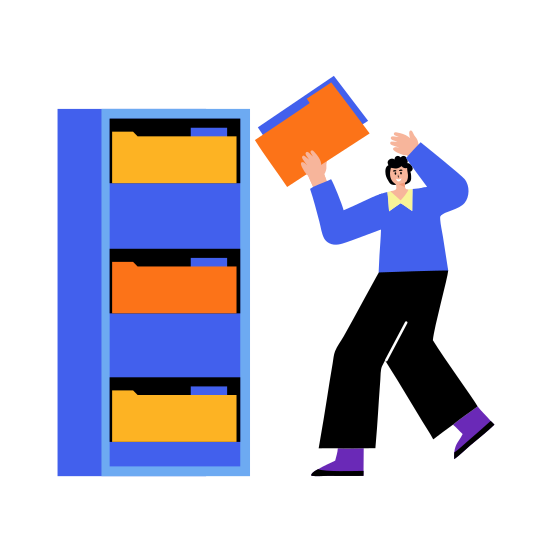 Lost Files, Documents, Finding, Working, Employee, illustration