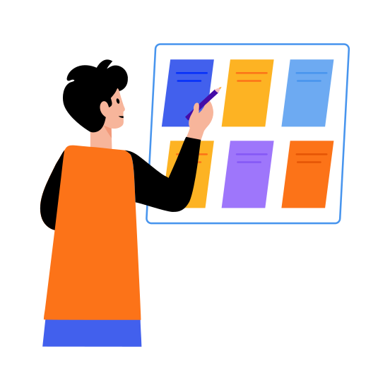 Making Plan, Strategy, Writing, Scheduling, Vision Board illustration