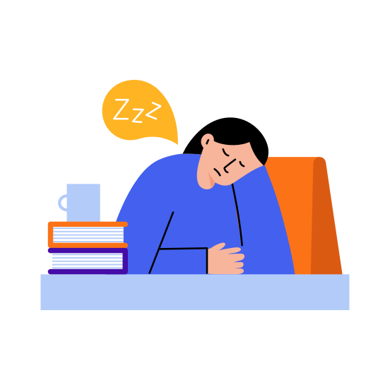 Power Nap, Sleepy, Lazy, Resting, Employee illustration