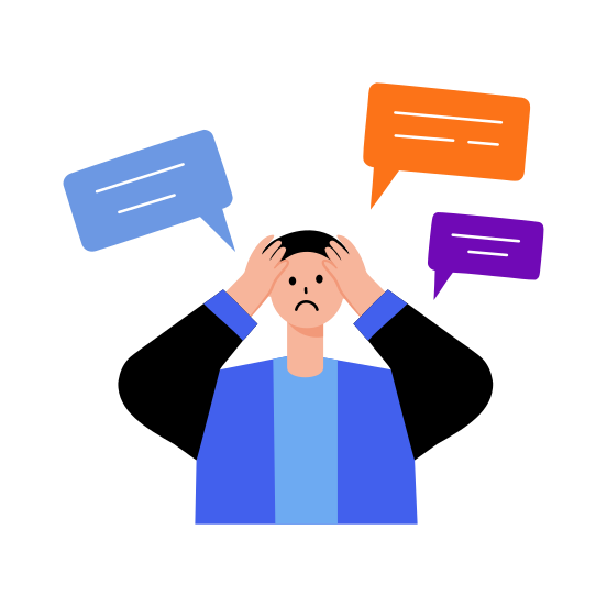 Self Talk, Depressed, Frustrated, Burnout, Workaholic illustration