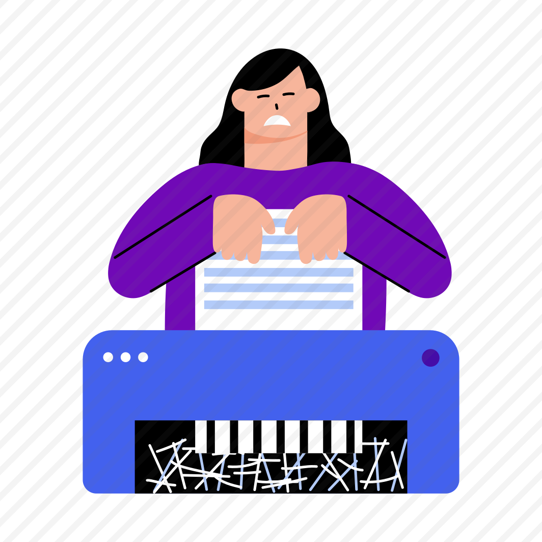 Shredding Paper, Crushing, Employee, Working, Character preview