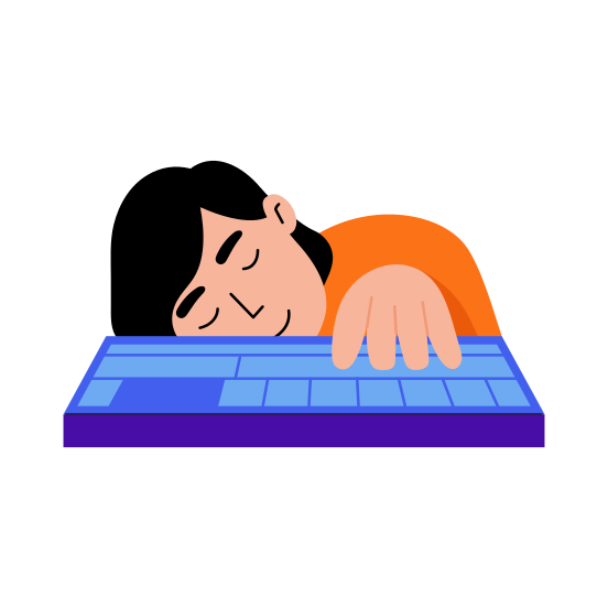 Sleepy Workers, Lazy, Tired, Resting, Employee illustration