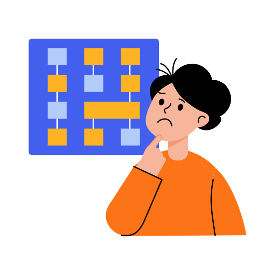 Thinking, Contemplation, Confused, Employee, Character, illustration