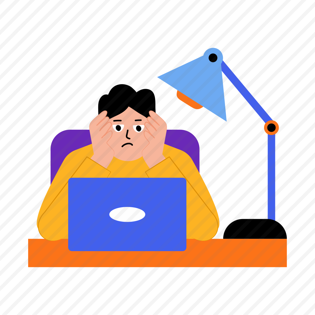 Upset, Unhappy, Sad, Workaholic, Burnout preview