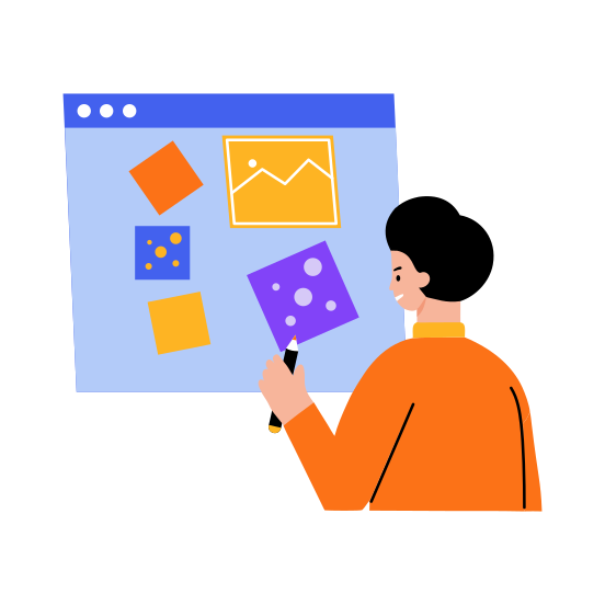 Virtual Board, Strategy, Planning, Worker, Employee illustration