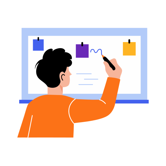 Vision Board, Strategy, Planning, Writing, Employment illustration