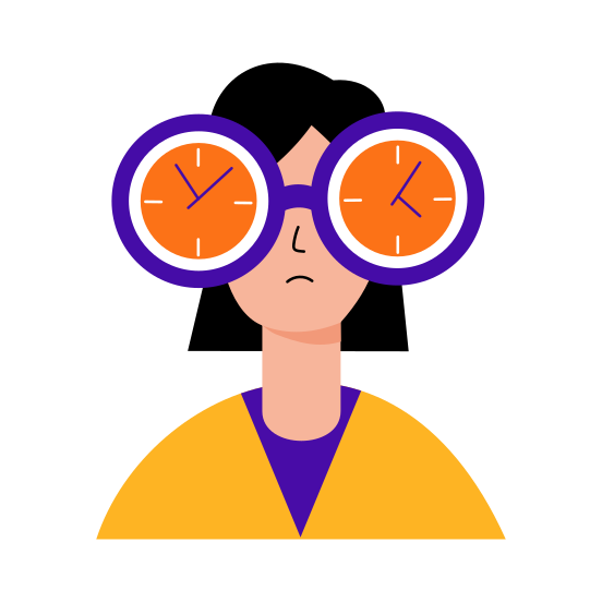 Working Hours, Time, Clock, Employment, Character illustration