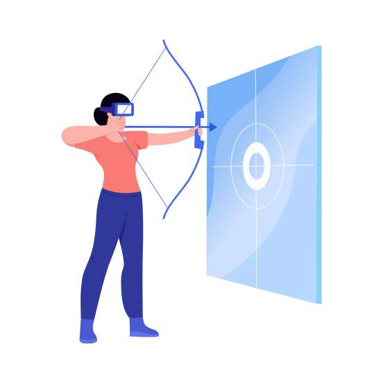 Archery Practice, Aiming, Targeting, Shooting, Vr illustration