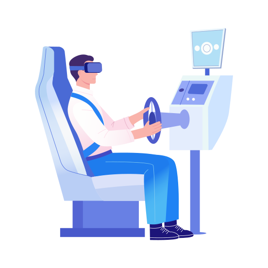 Car Simulation, Driving, Automation, Gaming, Immersive illustration