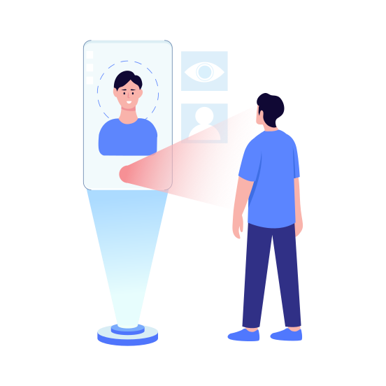 Facial Recognition, Scanning, Biometric, Sensor, Privacy, illustration