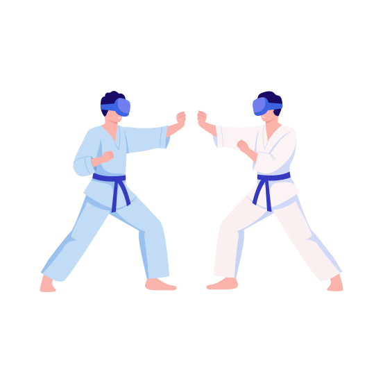 Martial Arts, Karate, Combat, Simulation, Headset, illustration