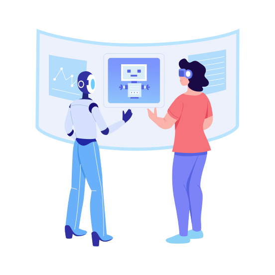 Robot Assistant, Machine, Display, Bot, Interface, illustration