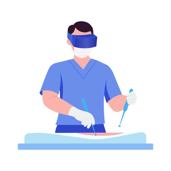 Surgeon Practicing, Operation, Healthcare, Doctor, Vr illustration
