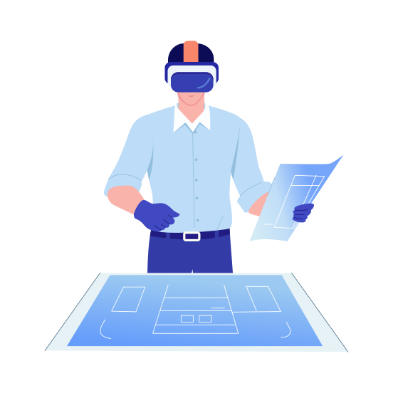Virtual Engineer, Augmented, Innovation, Immersive, Technical, illustration