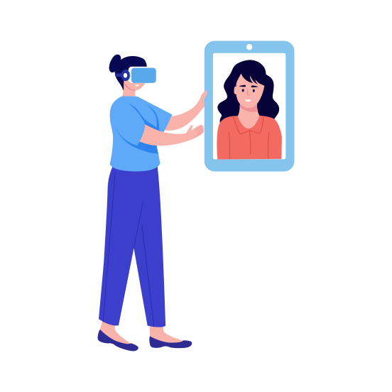 Vr Communication, Interaction, Connection, Talking, Speaking, illustration