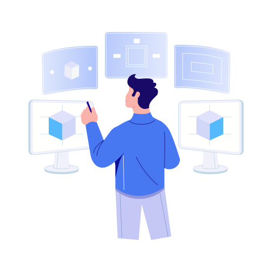 Vr Interface, Visualization, Metaverse, Futuristic, Computing illustration