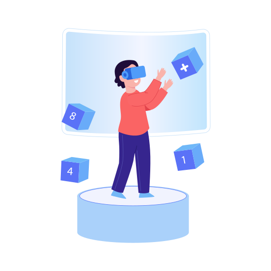 Vr Learning, Technology, Simulation, Immersive, Education, illustration