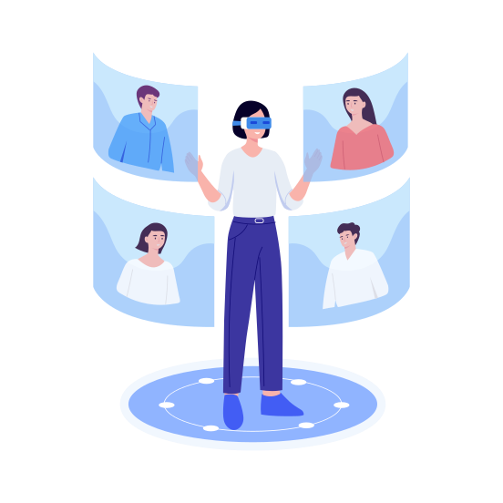 Vr Meeting, Discussion, Communication, Connection, Conference illustration