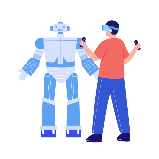 Vr Robot, Assistant, Metaverse, Machine, Immersive, illustration