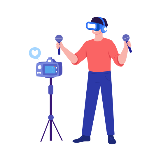 Vr Streaming, Recording, Content, Videography, Entertainment illustration