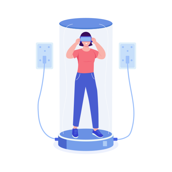 Vr Treadmill, Exercise, Workout, Fitness, Simulation, illustration