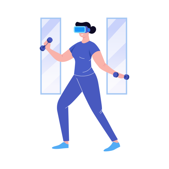Vr Workout, Exercise, Fitness, Barbell, Dumbbell, illustration