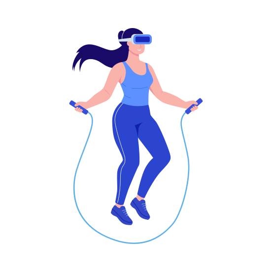 Workout Session, Exercise, Skipping, Fitness, Vr, illustration