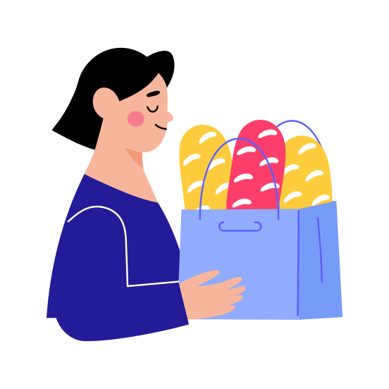 Bakery Delivery, Food, Bread, Loafs, Grocery illustration